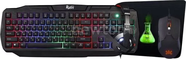 Клавиатура + мышь с ковриком + наушники SmartBuy Rush Venom SBC-775G-K
