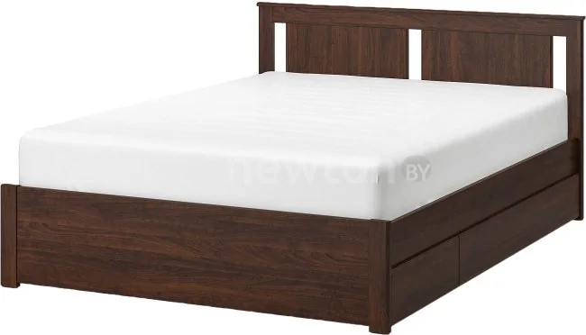 Кровать Ikea Сонгесанд 200x140 (два ящика, коричневый, Лурой) 792.411.05