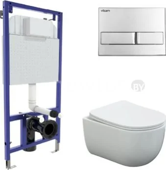Унитаз подвесной Berges Wasserhaus Ventas Rimless + Visam Slim 525 EX-043237 (с сиденьем)