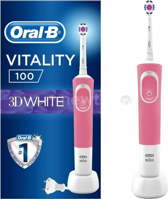 Электрическая зубная щетка Oral-B Vitality 100 3D White D100.413.1 (розовый)