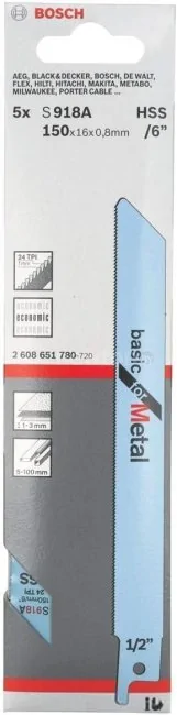 Набор оснастки Bosch 2608651780 (5 предметов)