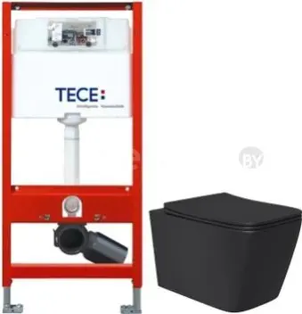 Унитаз подвесной Lauter Magdeburg 21103EC + TECE Profil 9300302 (черный матовый)