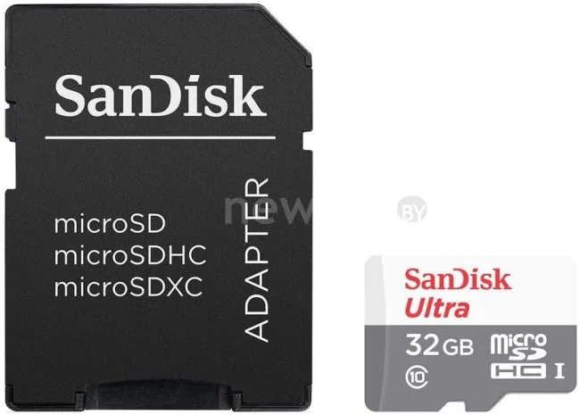 Карта памяти SanDisk Ultra microSDHC SDSQUNR-032G-GN3MA 32GB (с адаптером)