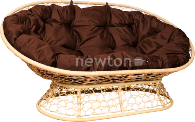 Садовый диван M-Group Мамасан 12850505 (бежевый ротанг/коричневая подушка)