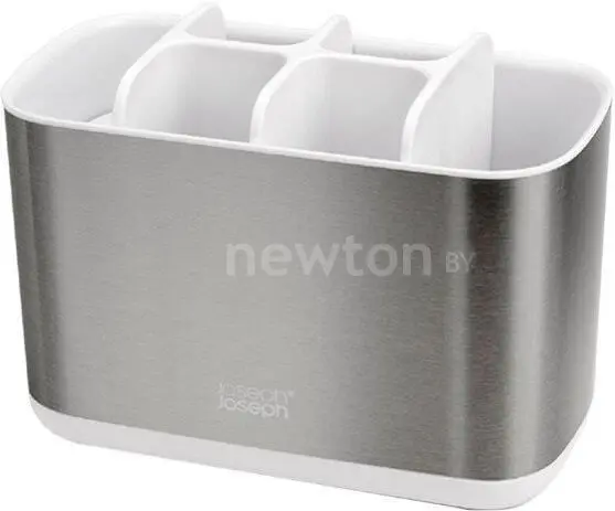 Стакан для зубной щетки и пасты Joseph Joseph EasyStore Steel 70531 (белый/нержавеющая сталь)