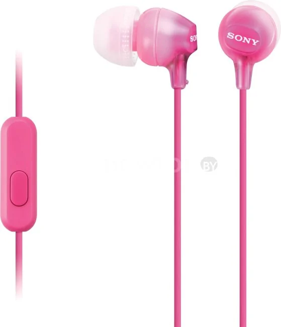Наушники с микрофоном Sony MDR-EX15AP (розовый)