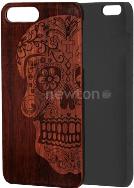 Чехол Case Wood для Apple iPhone 7/8 (палисандр, череп женский)