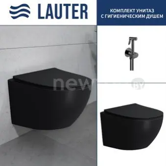 Унитаз подвесной Lauter Sulzdorf + Breez 21GN7072BM (черный с микролифтом)