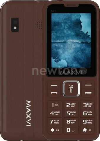 Кнопочный телефон Maxvi K21 (коричневый)