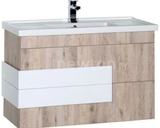 Aquanet Тумба Мадейра 100 с умывальником Sanovit 100 (дуб кантри)