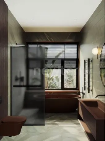 Душевая стенка MaybahGlass 89x195 MGD-736-6у (графитовое матовое стекло/черный)