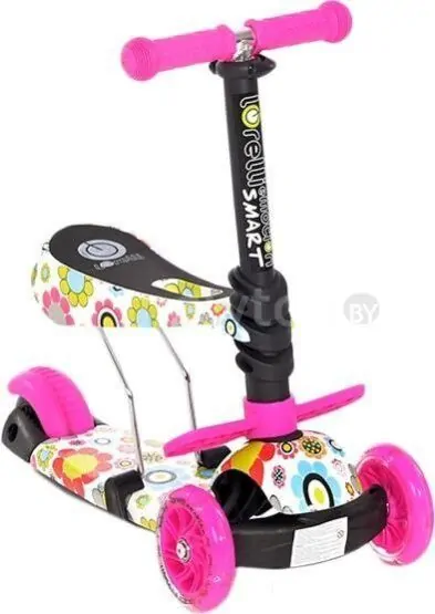 Трехколесный самокат Lorelli Smart (pink flowers)