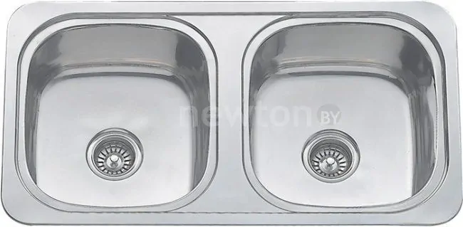 Кухонная мойка Melana MLN-8747-S (полированная, глубина 18 см, сталь 0.6 мм)