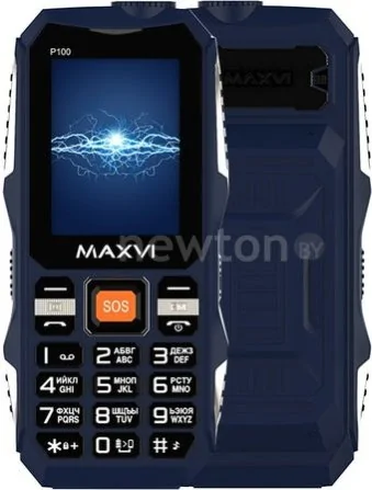 Кнопочный телефон Maxvi P100 (синий)