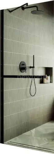 Душевая стенка MaybahGlass 109x195 MGD-708-6ш (прозрачное стекло/черный)