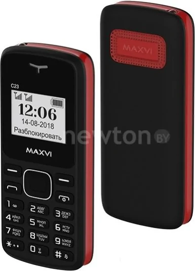 Телефон Maxvi C23 (черный/красный)