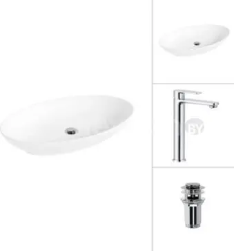 Умывальник Lauter 21571 + Moon 21СK81691C с донным клапаном 21190CH (хром)
