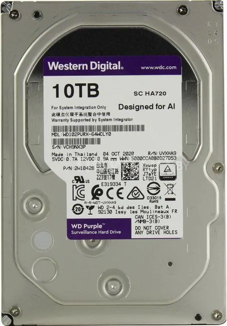 Жесткий диск WD Purple 10TB WD102PURX