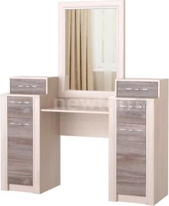 Туалетный столик с зеркалом Памир Октава 174x145x45 см (ясень анкор светлый/дуб клабхаус серый)