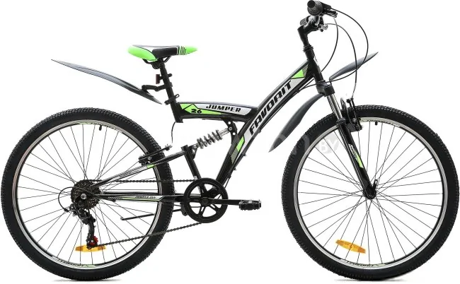 Велосипед Favorit Jumper 26 V 2020 (черный/зеленый)
