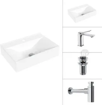 Умывальник Lauter 21855 + Allure 21C618С + сифон 21635CH + донный клапан 21190CH (хром)