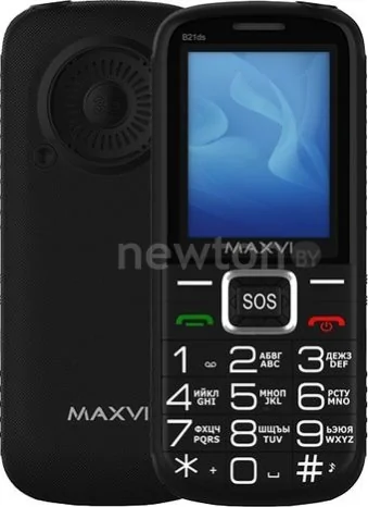 Кнопочный телефон Maxvi B21ds (черный)