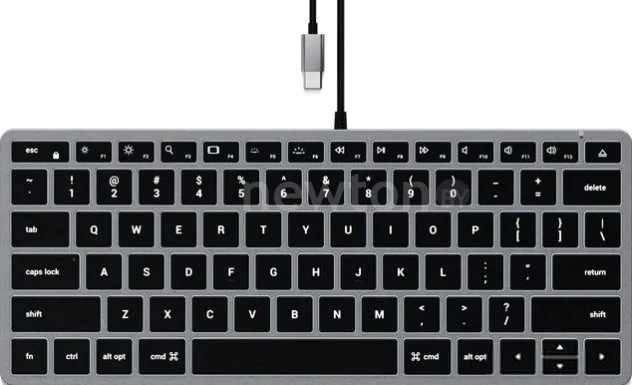 Клавиатура Satechi Slim W1 Wired Backlit Keyboard (серый космос, нет кириллицы)