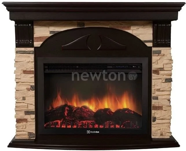 Портал Firelight Torre 25S (камень сланец натуральный/шпон темный дуб)