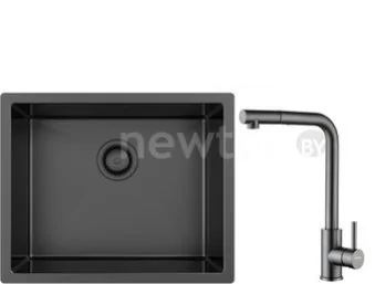 Кухонная мойка ZorG ZRN 4555 Premium + cмеситель Mars Premium PVD Gunblack