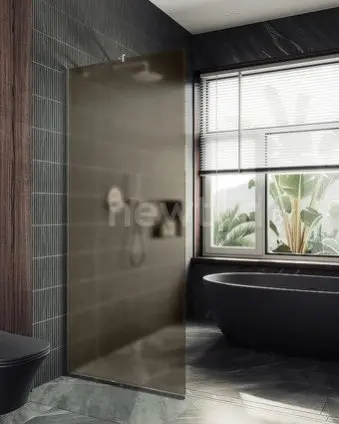 Душевая стенка MaybahGlass 99x195 MGD-1354-4у (бронзовое матовое стекло/хром глянцевый)