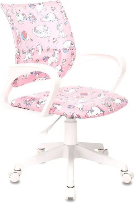 Компьютерное кресло Бюрократ Burokids 1W (розовый единороги/пластик белый)