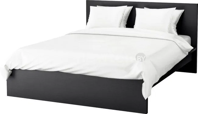 Кровать Ikea Мальм 200x180 (черно-коричневый, Лонсет) 792.110.33