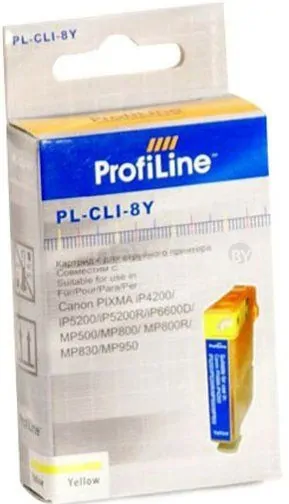 Картридж ProfiLine PL-CLI-8Y (аналог Canon CLI-8 Yellow)