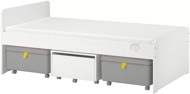 Кровать Ikea Слэкт 200x90 (белый) 392.847.81