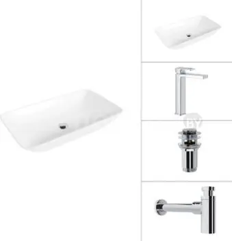 Умывальник Lauter 21886 + Cascade 21СК0655C + сифон 21635CH + дон.клапан 21190CH (хром)