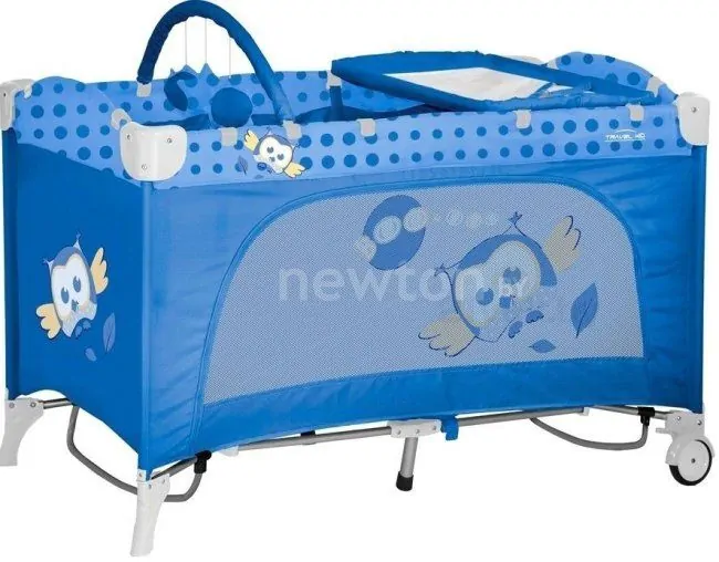 Манеж-кровать Lorelli Travel Kid Rocker Blue Baby Owl [10080231418]