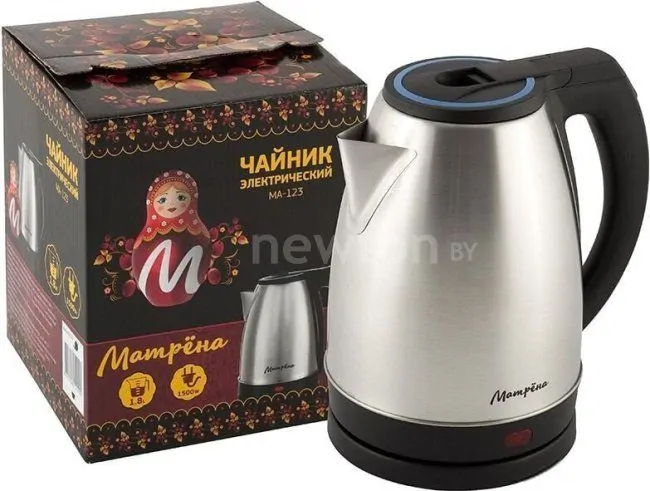 Электрический чайник Матрена MA-123 (стальной/голубой)