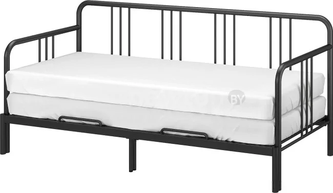 Кровать Ikea Фиресдаль 200x80 (черный, осванг жесткий) 894.280.94