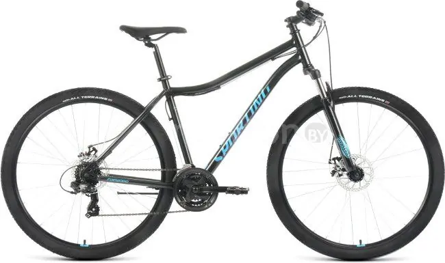 Велосипед Forward Sporting 29 2.2 D р.17 2022 (черный/бирюзовый)