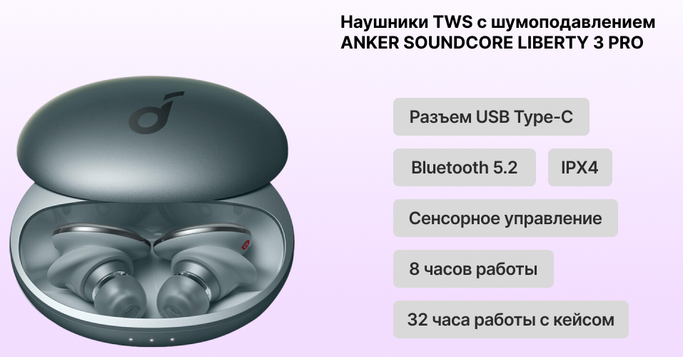 Наушники Anker SoundCore Liberty 3 Pro в Newton.by