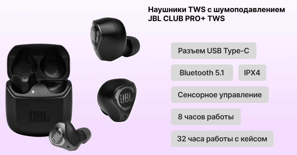 Наушники JBL Club Pro+ TWS в Newton.by